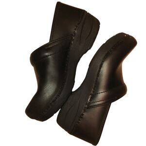 Dansko XP Shoes Womens 37 Professional Clog Black Slip On Casual Wedge Heels Low